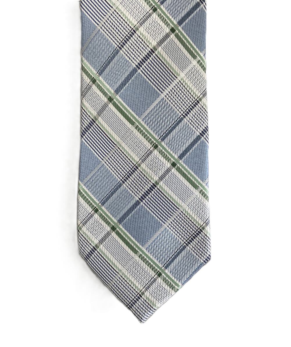 Michael Kors Necktie 3" Green Sutton Plaid Standard Length Silk Blend NEW